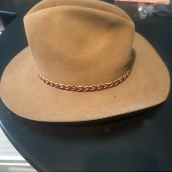 RESISTOL self conforming Classic Western Cowboy Hat with Braided Band - Tan - Picture 11 of 11